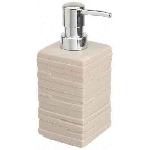 Dispenser Sapone Beige in poliresina/acacia - Arredo per la casa