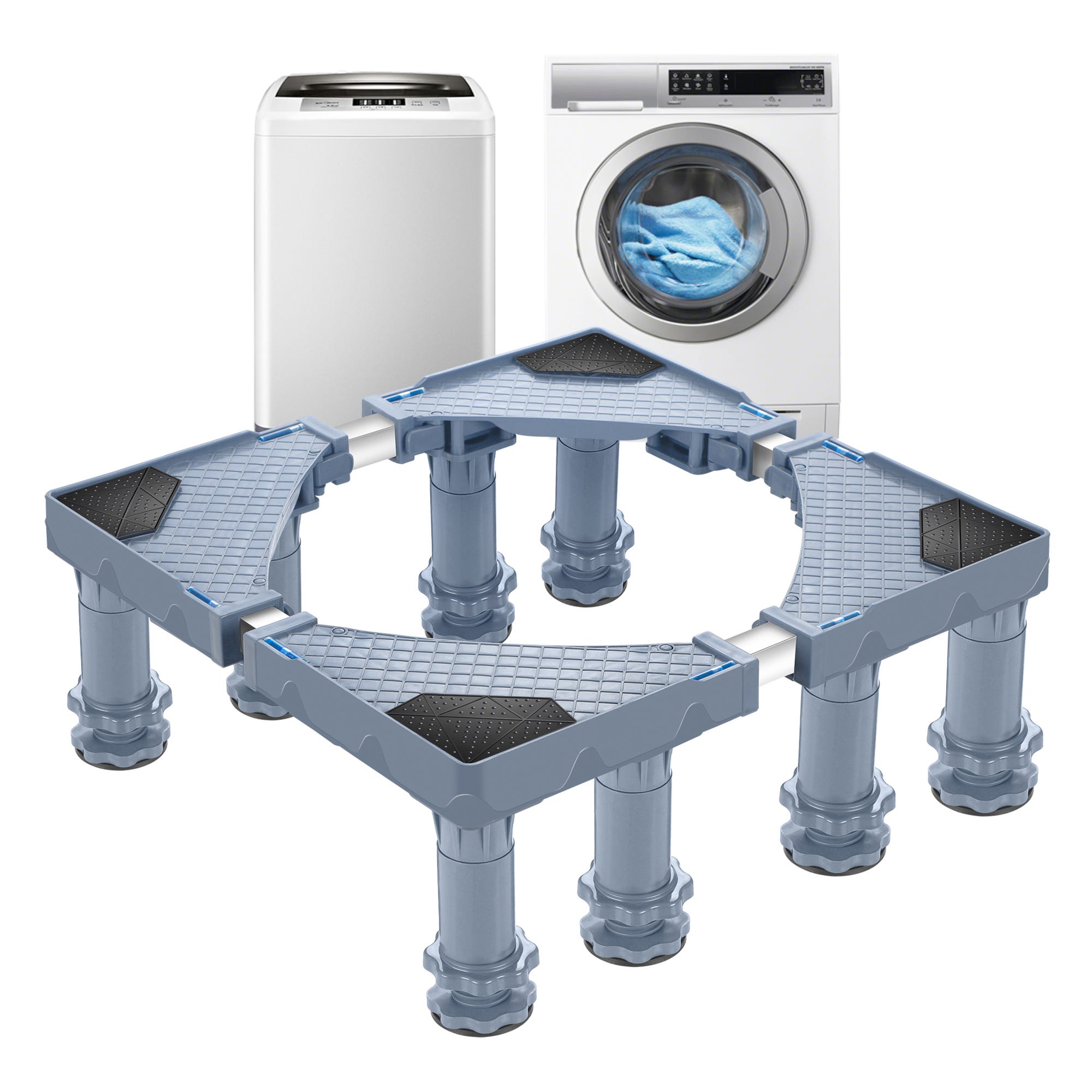 Support Roulant Socle Machine à Laver Réfrigérateur Chariot Réglable