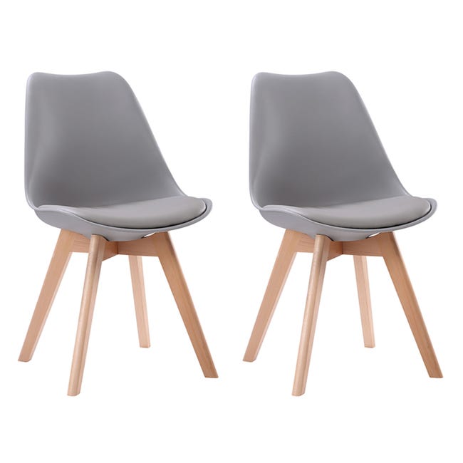 Set di 2 sedie scandinave Lisa patchwork colore grigio