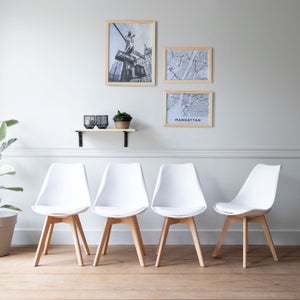 Dolphin Lux Chaise de cuisine en bois design scandinave avec coussin