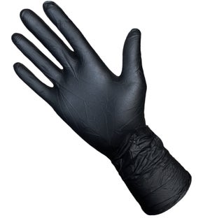 Gants nitrile jetables noirs non poudres T7-8 boite de 100 - taille M