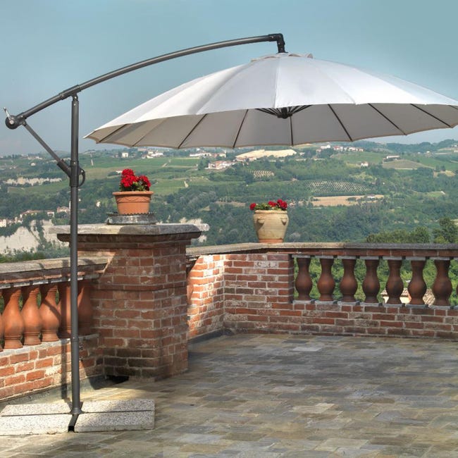 Sombrilla parasol de jardín poste lateral Crudo ø 3 m en Aluminio mod. New  Jersey | Leroy Merlin