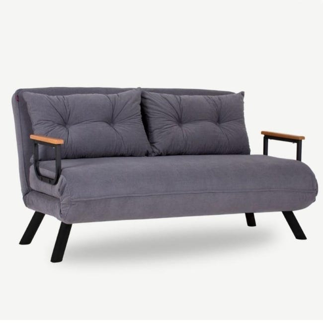 Divano Letto Pieghevole 2-in-1 Grigio Scuro 65x80x83 Cm Velluto Cfw50460 96447824 Divano Letto Pieghevole 2-in-1 Grigio Scuro 65x80x83 Cm Velluto Cfw50460 96447824