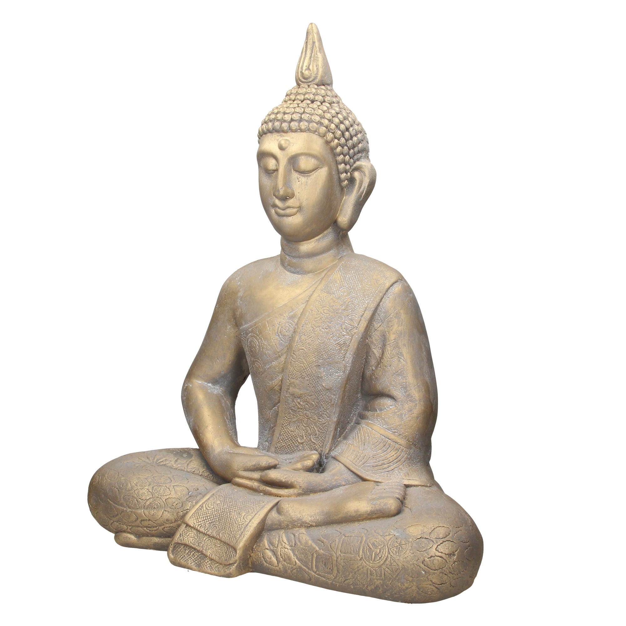 Statua Buddha Figura Decorativa Per Giardino Aspetto Bronzo In