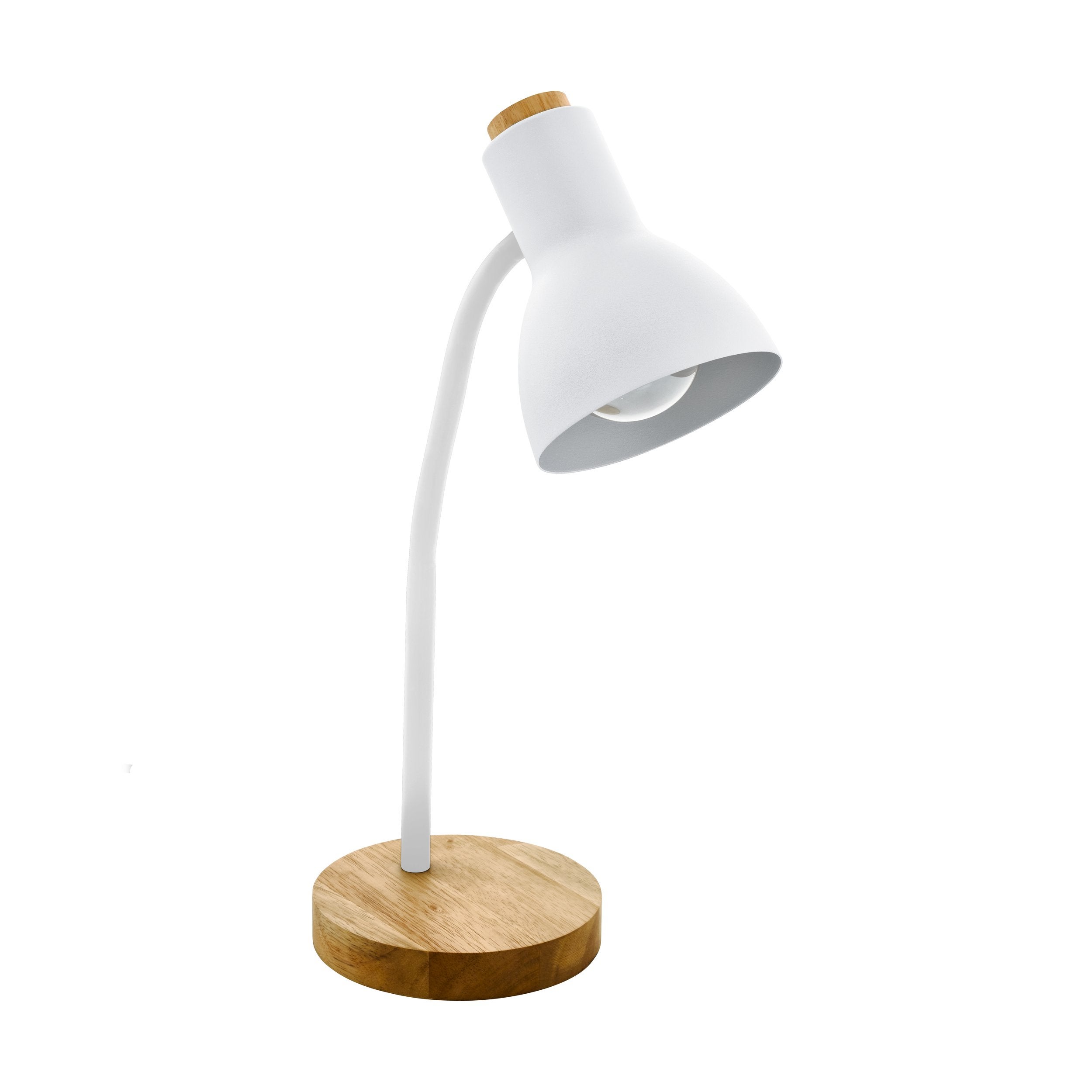 Luminaire De Table Eglo Lampe Poser Veradal H Mm E En Bois D H V A Et M Tal Blanc Leroy