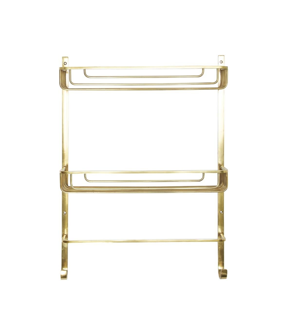 Porte-serviettes Laiton Antique - Support Mural Unipolaire - Pour Salle De Bain Ou Cuisine - 29cm