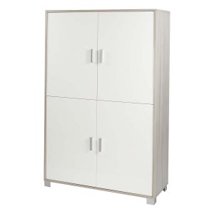 Mobile 2 Ante Kit Olmo Chiaro - Bianco Fiammato, cm 83 x 190 x 29