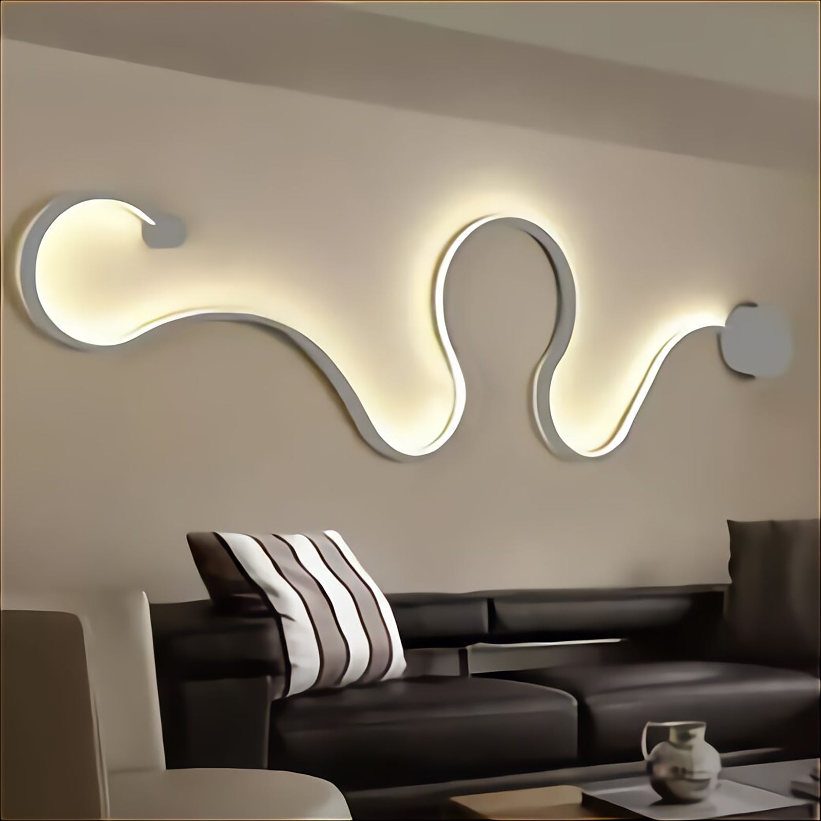 Applique LED moderne 28W lampe blanche courbe serpent éclairage