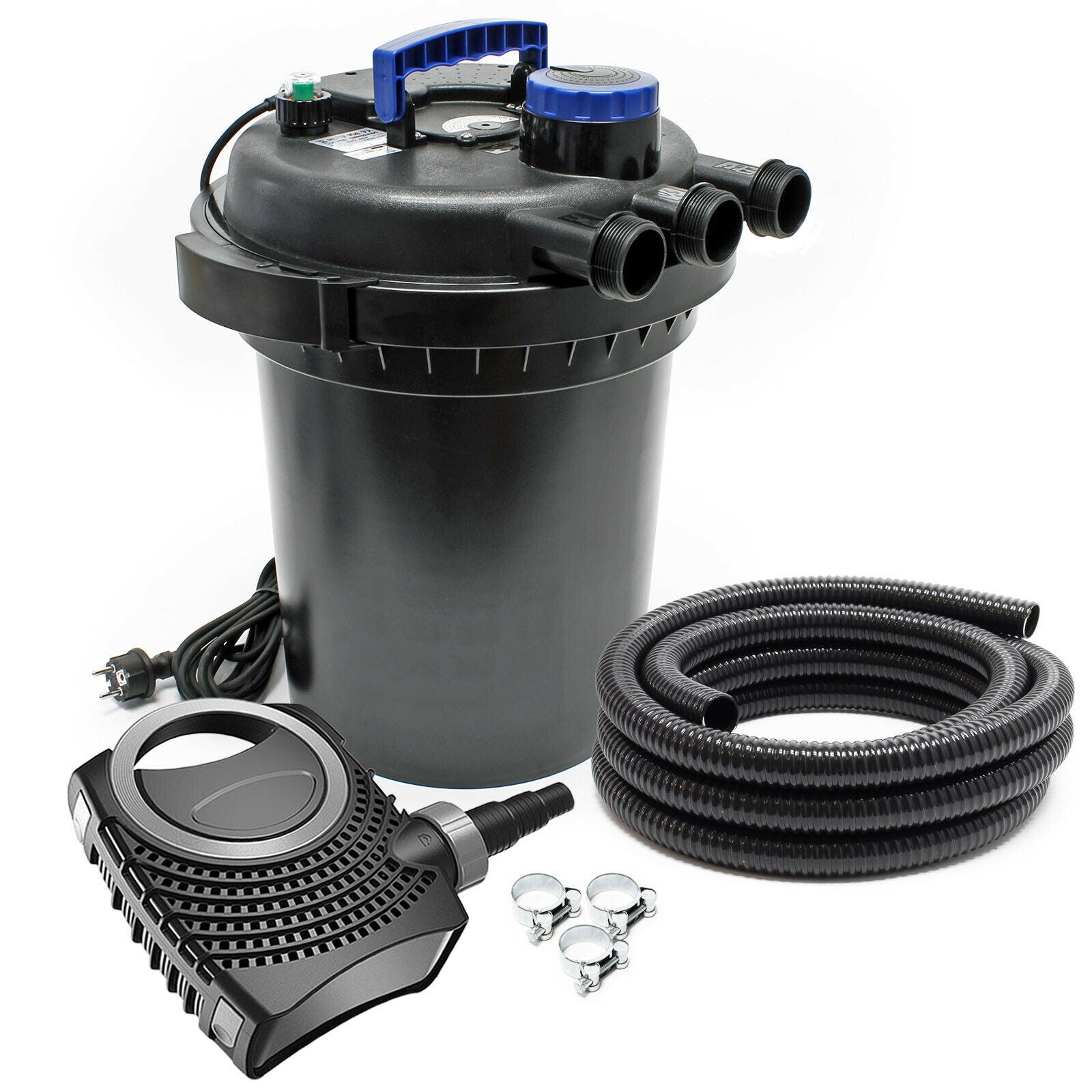 Kit set bassin 10000 litres 11 watts UVC pompe 6000 l/h tuyau 5 m kit de  filtration 16_0001938