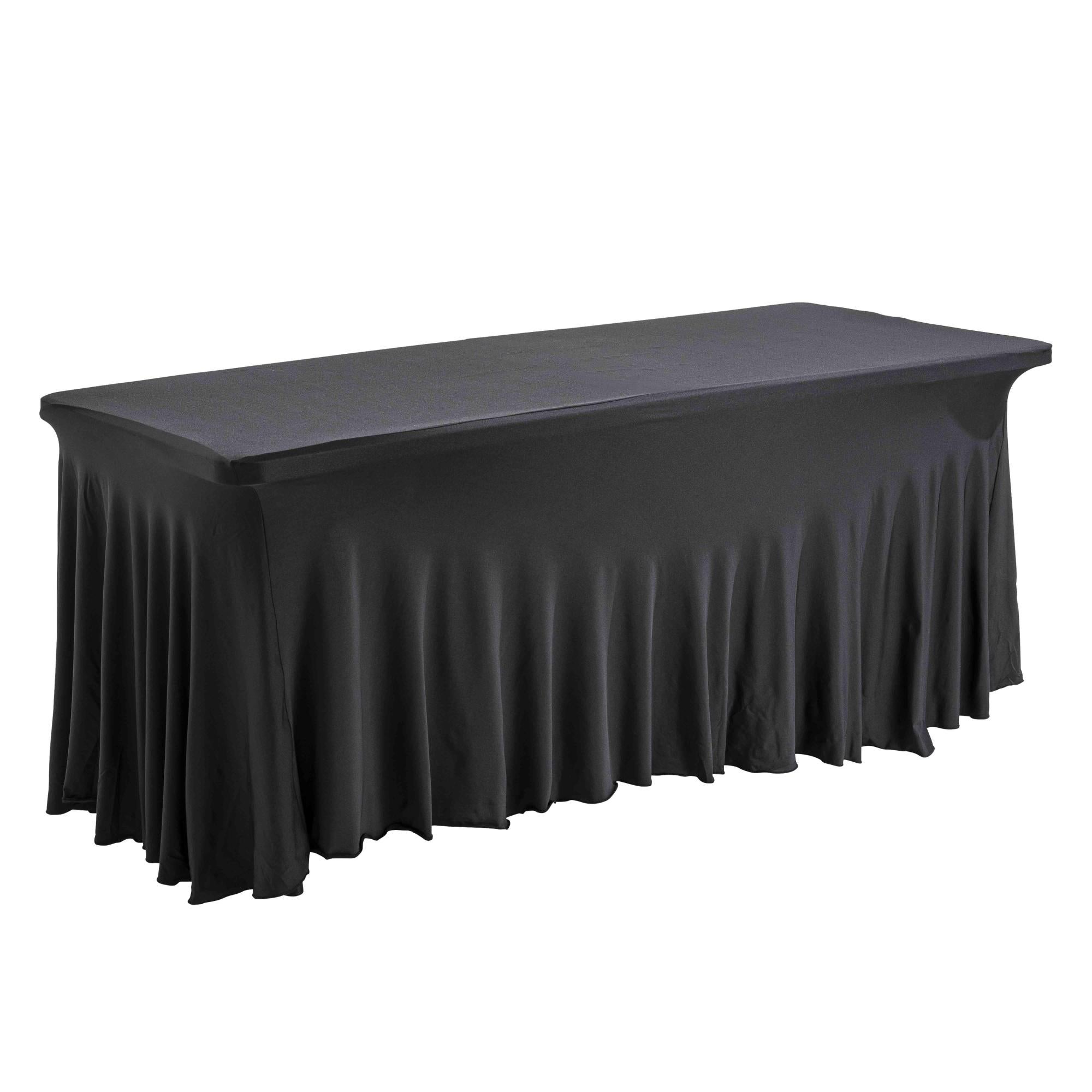 2 Pezzi Tovaglie Elastiche Per Tavoli Cocktail – 80x110 Cm, Bianche, In Poliestere Ed Elastan, Per Feste E Matrimoni - 6