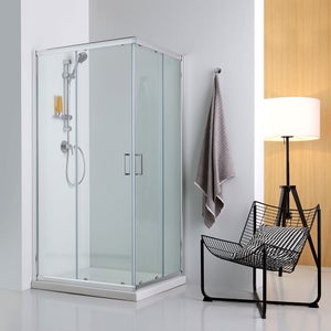 Mampara de ducha de esquina EX416S - 90 x 90 x 195 cm - con cristal de  seguridad NANO de 6 mm.