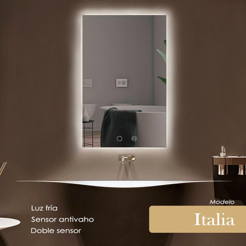 Specchio Da Bagno Quadrato LED 91x91 Cm - 3 Colori Dimmerabili, Antiappannamento, Touch - Design Moderno - 2