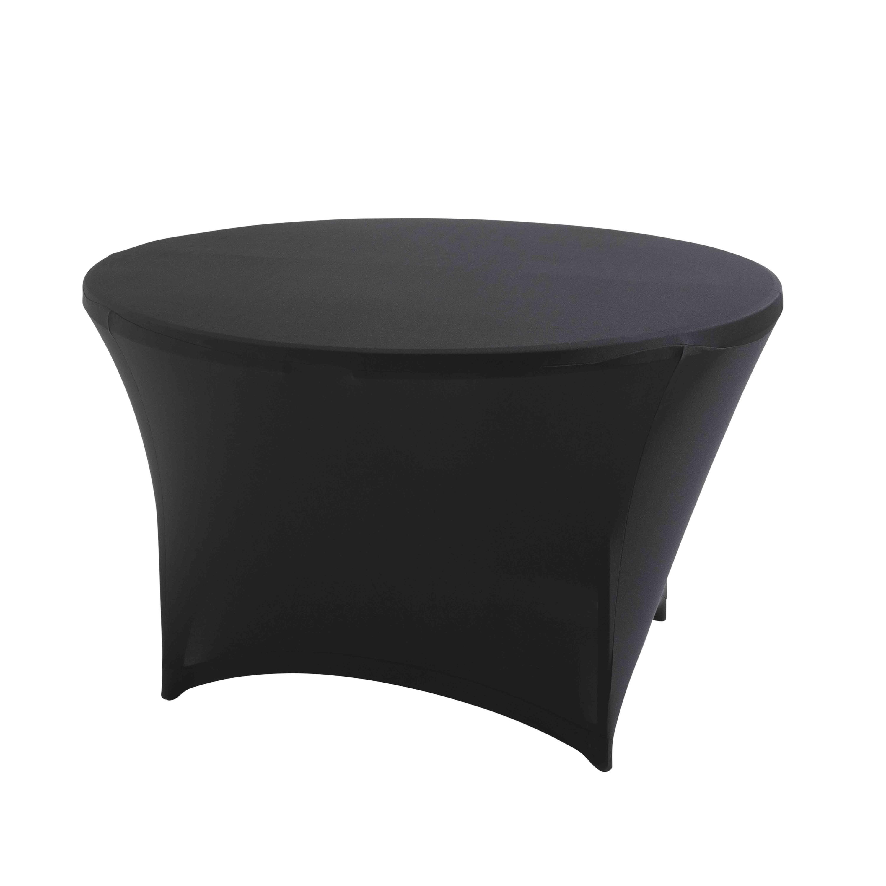 Mantel elástico para mesa redonda de 150 cm en color negro