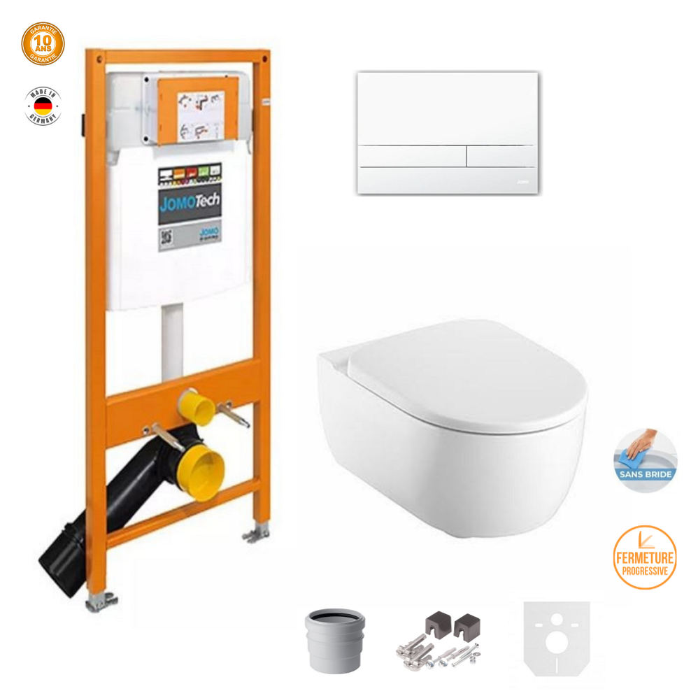 Relaxdays Set Bagno Completo, 6 Accessori, Kit WC in Plastica e Bambù