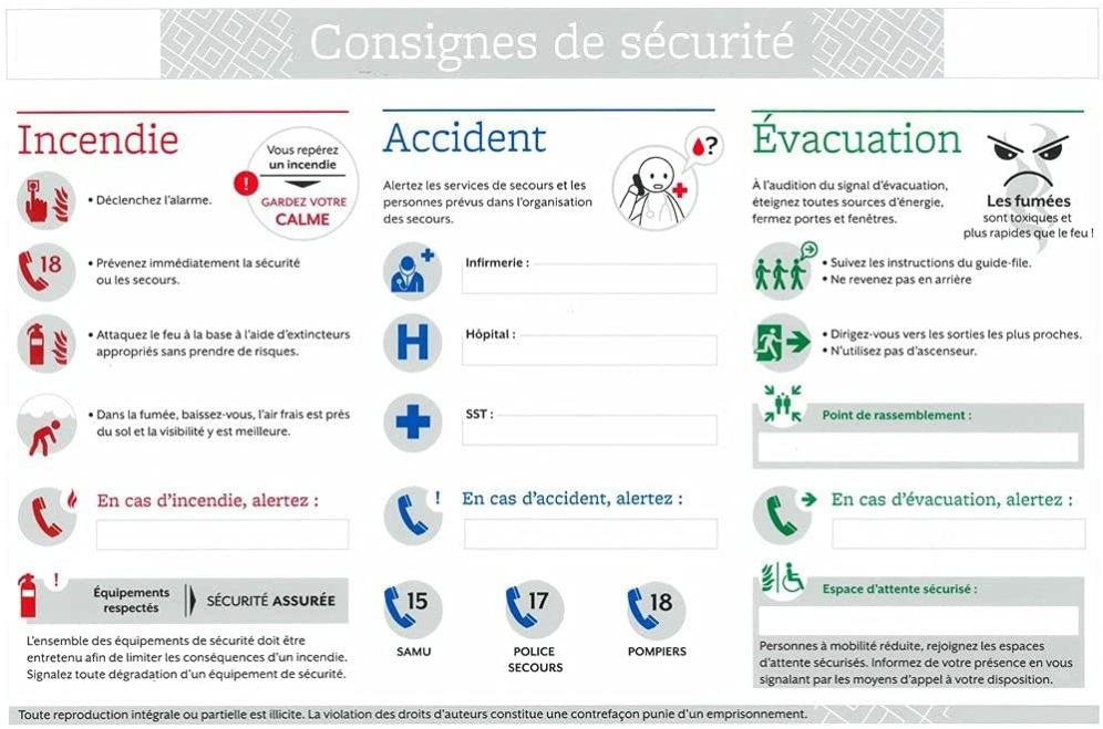 Consigne de sécurité obligatoire format A4 | Leroy Merlin