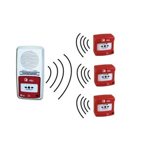 Pack alarme radio type 4 avec 1 Diffuseur sonore et lumineux incendie RADIO  avec répéteur
