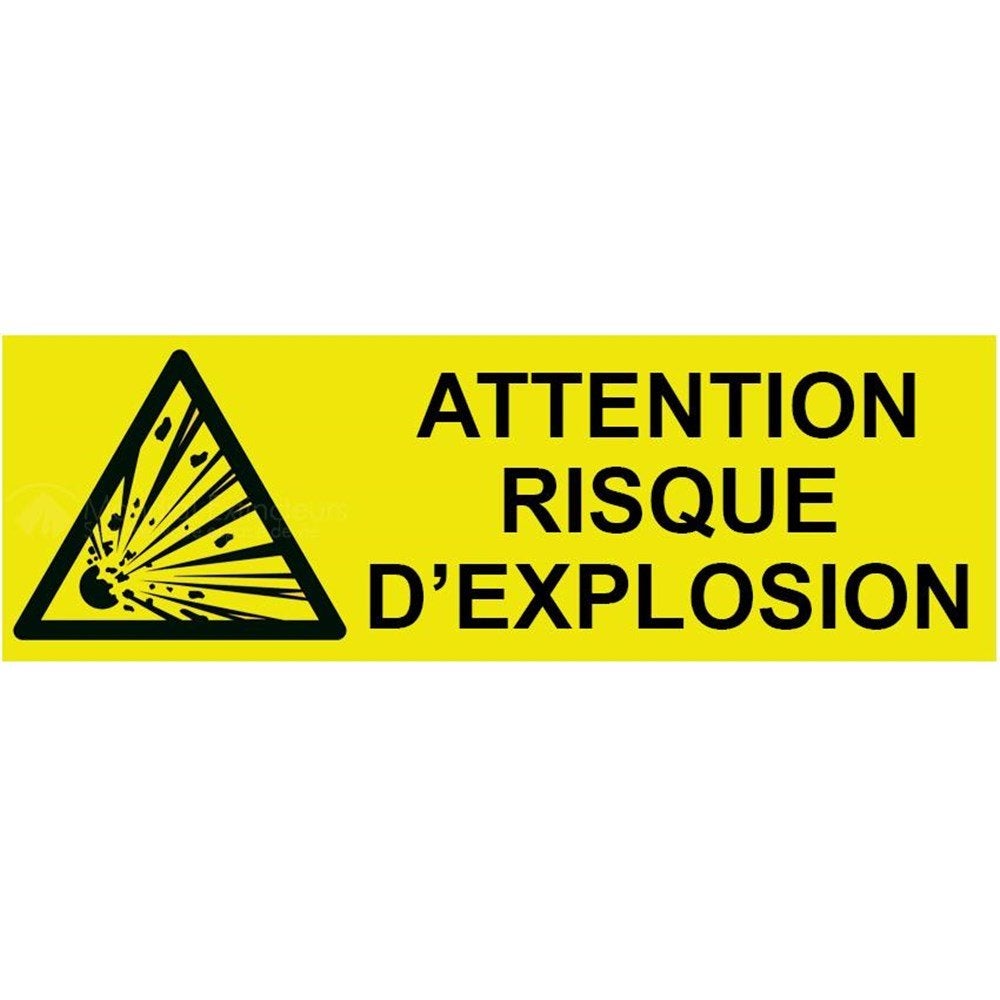 Panneau Risque D'explosion – L.300 X H.100 Mm / Marque : Mondial ...