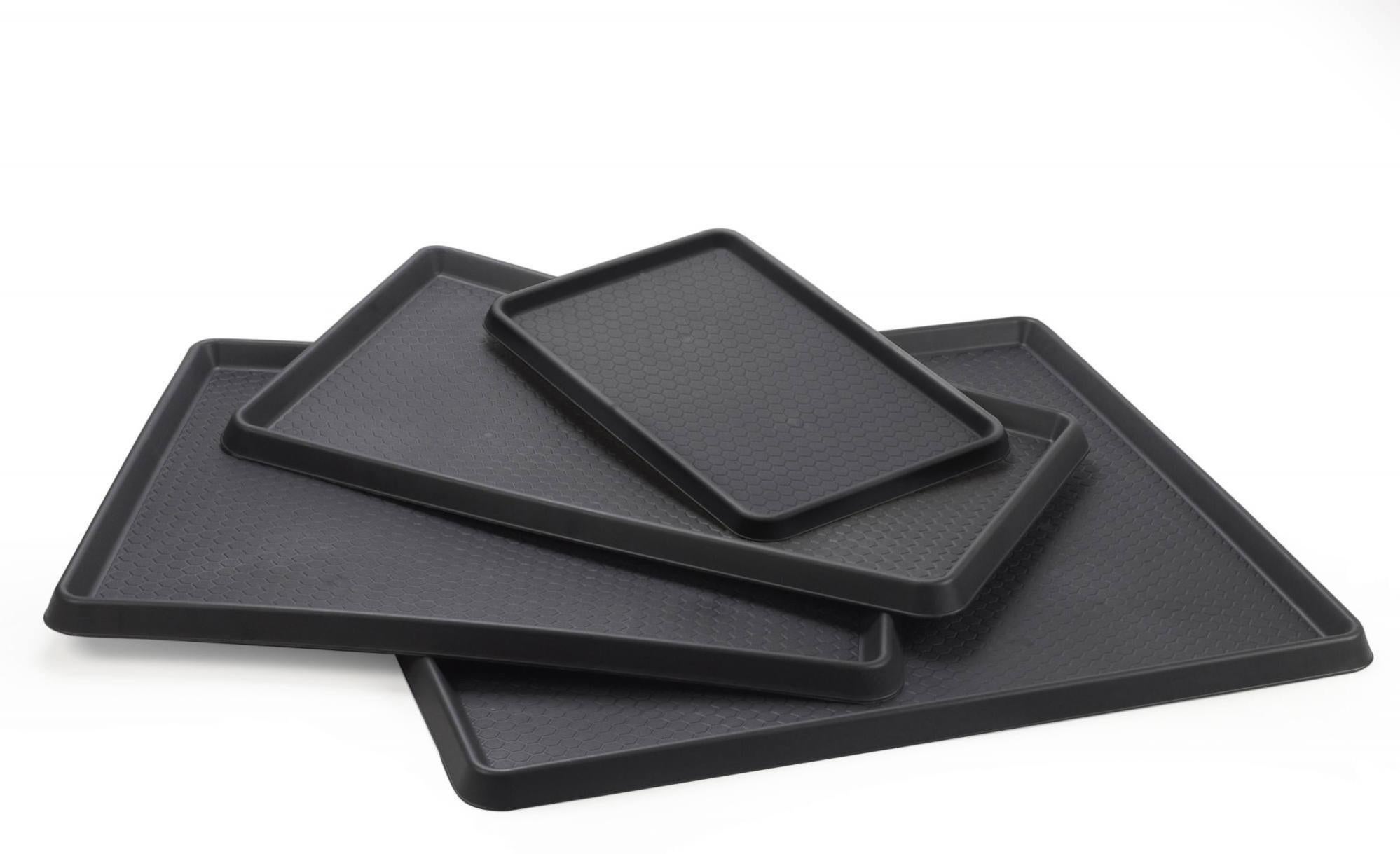 Vassoi Antiscivolo Relaxdays - Set 10 Pezzi, &Oslash;35cm, Nero, Per Bar E Casa