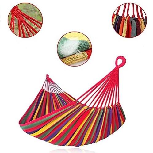 Iso Trade Amaca In Cotone Da Giardino – Portata 150 Kg – 160 X 195 Cm – Strisce Colorate 1127 - 3