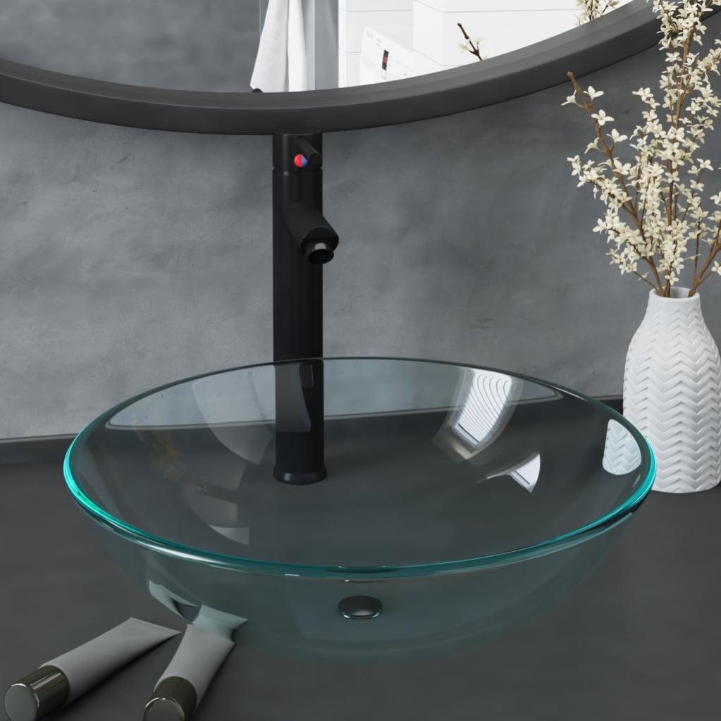 Lavandino In Vetro Temprato 42 Cm Trasparente - 8