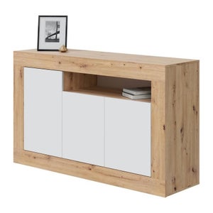 Mueble Auxiliar De Cocina - Wok - 191x120x40 - Blanco / Natural con Ofertas  en Carrefour