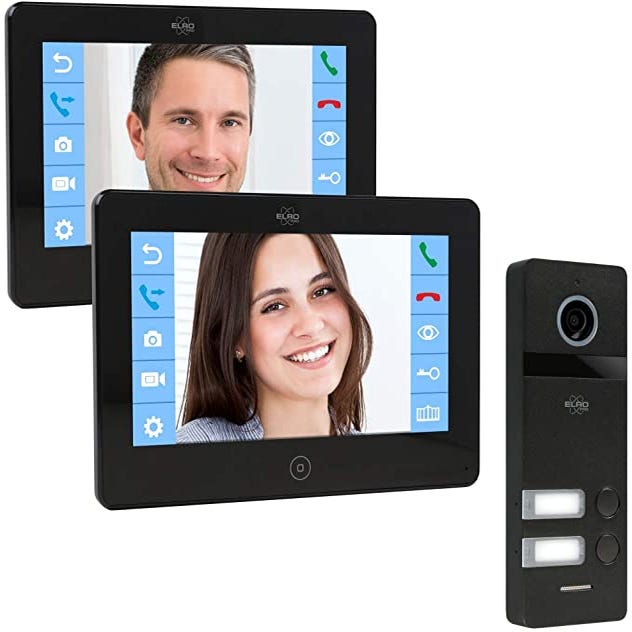 Portier interphone vidéo sans fil couleur écran 18 cm avec prise de photos