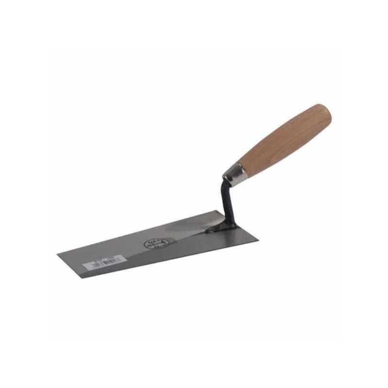 Truelle Carrée NESPOLI - 20cm - Manche Bois FSC - Acier Trempé - Professionnelle - Pour Maçonnerie, Jardinage