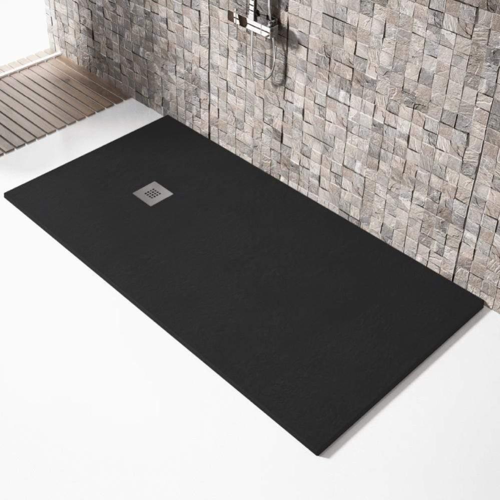 Plato de ducha resina MADISON NEGRO 80x130cm | Leroy Merlin