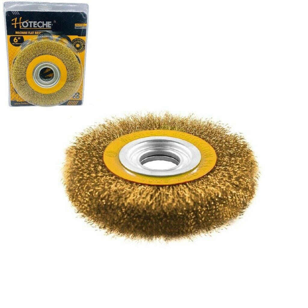 Spazzola Rotonda In Ferro 150mm Per Mola Elettrica - Con Adattatori, Per Pulizia Ruggine - Foto 9