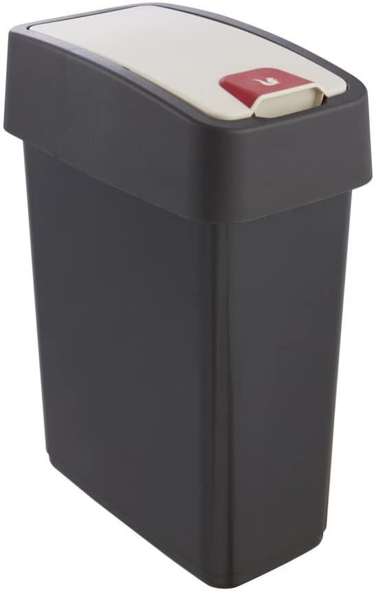 Contenitore Gettacarte con Coperchio Basculante Plastica Grigio 90 litri