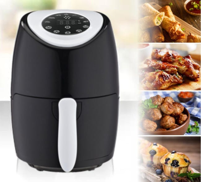 Friggitrice Aria Friggitrice Ad Aria 6L Digitale 1400W - Forno Sano Senza Olio, Timer E Controllo Temperatura 100-200°C, Nero Air Fryer - Foto 4