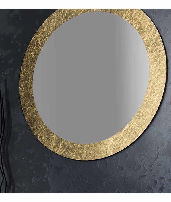 Specchio con cornice in foglia oro rotondo 70 cm art 1065-a serie
