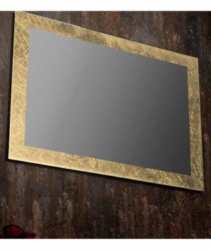 Specchio con cornice in foglia oro rotondo 70 cm art 1065-a serie