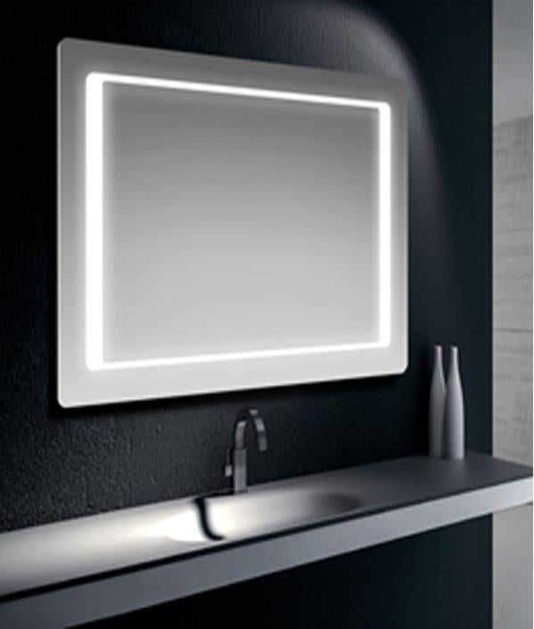 Specchiera LED con sensore touch bordi satinati 70X80 retroilluminato