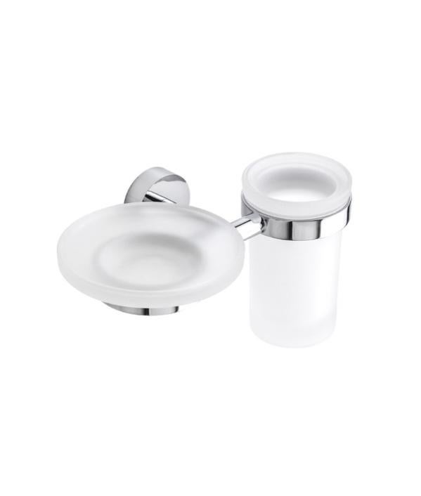 2 Portasapone In Vetro Trasparente Per Bagno - Design Antiscivolo, Doppio Strato, 11.3x5 Cm