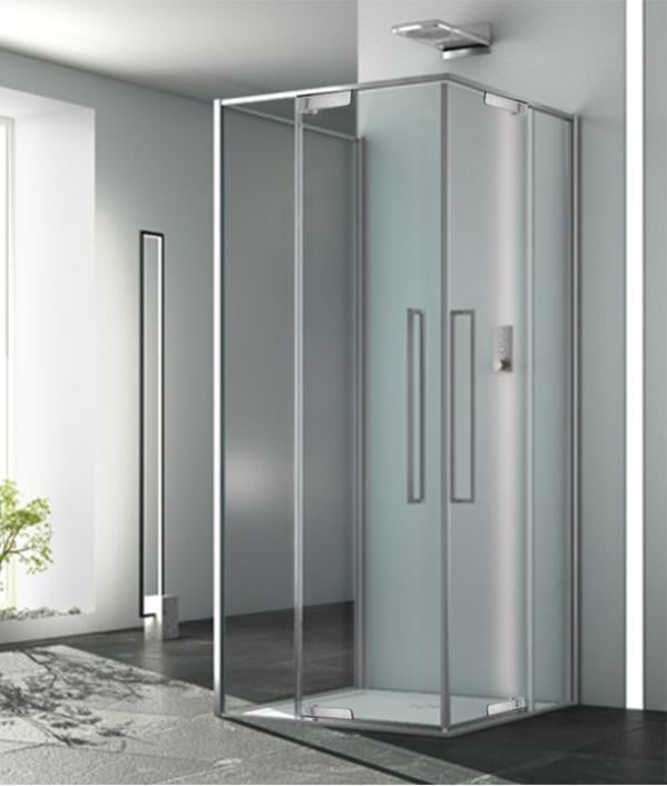 Box doccia 3 lati 80x120x80 cm con anta fissa apertura battente ...