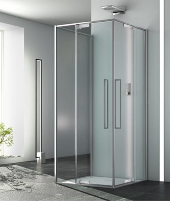 Zen Megius Box doccia 3 lati 80x120x80 cm con anta fissa apertura battente ...