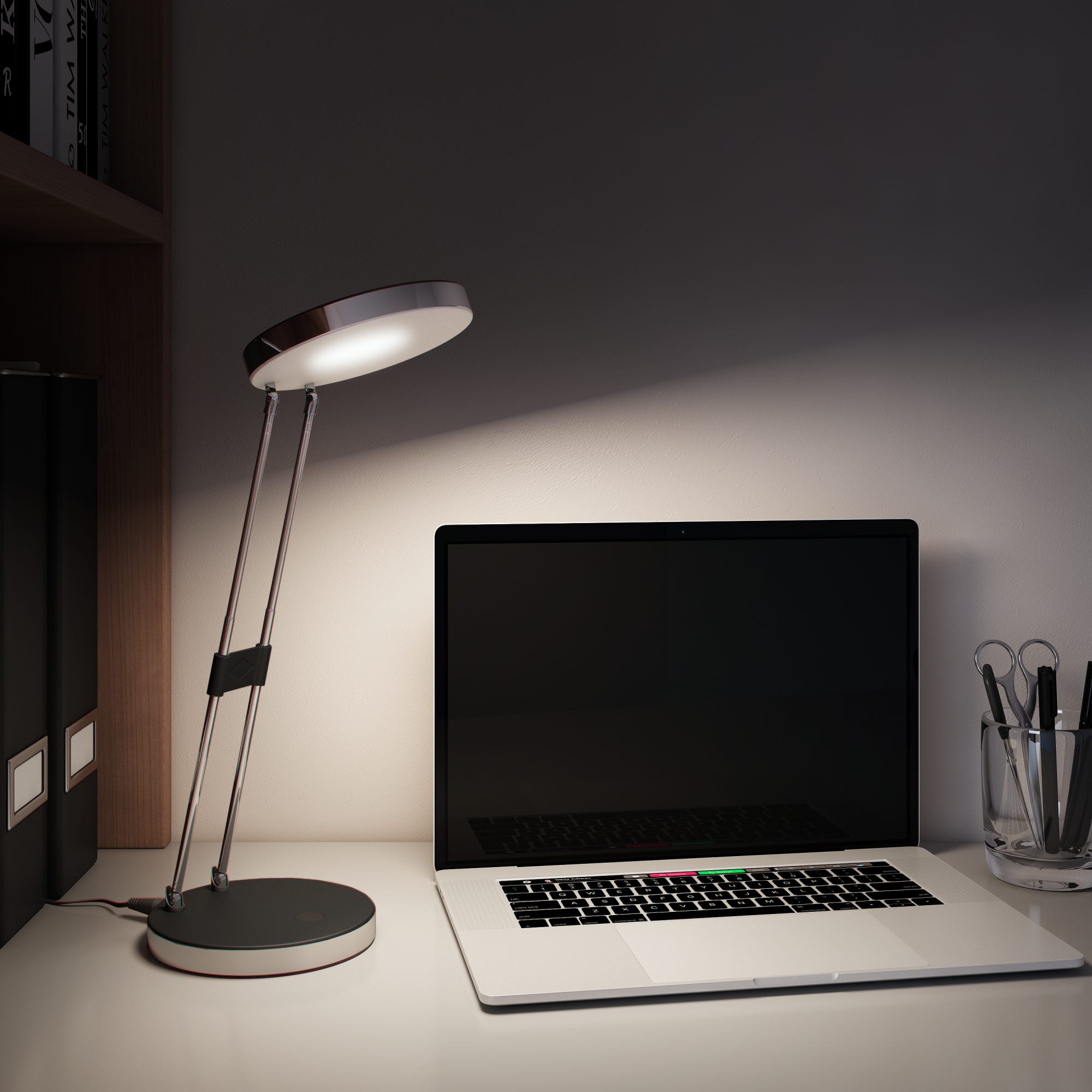 Lampe de bureau, design, métal blanc tactile, INSPIRE Mei, 620lm