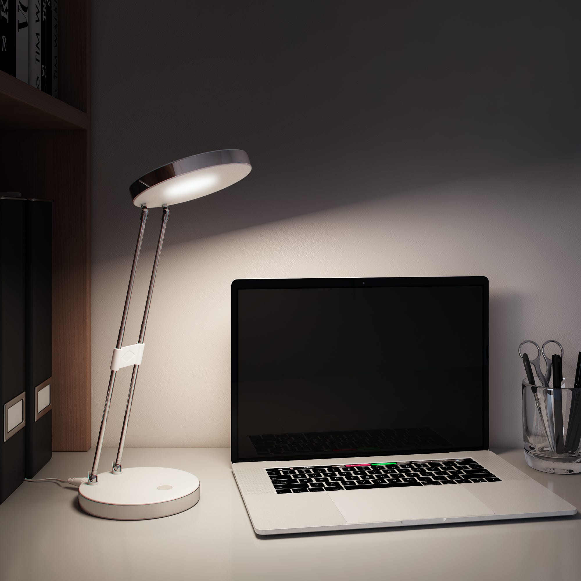 Lampe de bureau MAULstudy pince sans LED E27 blanc sur