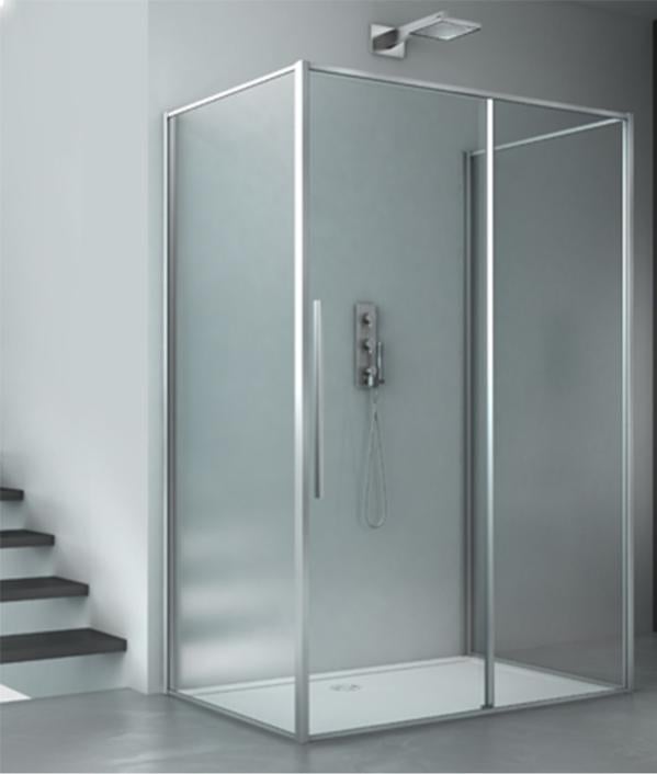 Box doccia 3 lati 75x140x75 cm con 2 ante fisse porta scorrevole ...