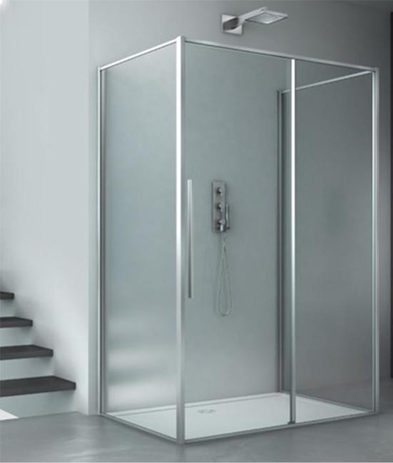 Zen Megius Box doccia 3 lati 75x140x75 cm con 2 ante fisse porta scorrevole ...