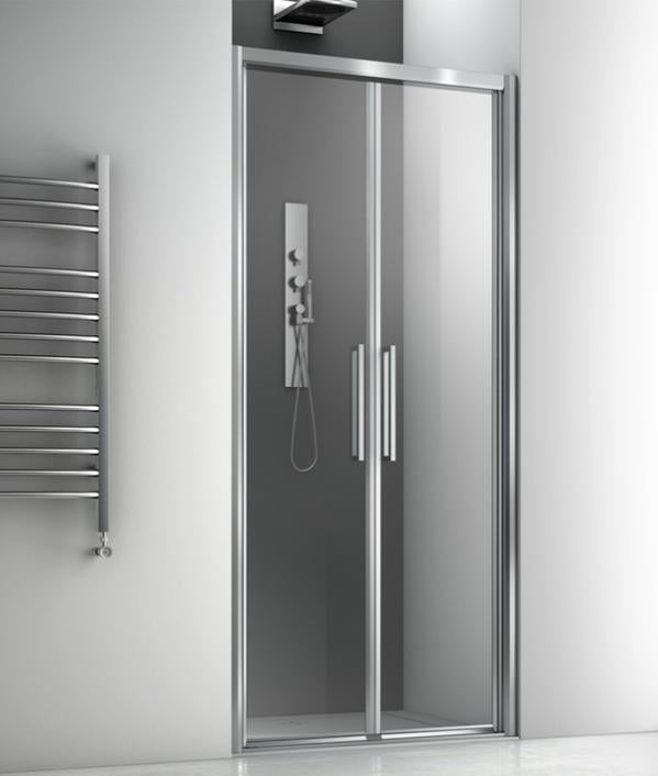 Porte De Douche Saloon Seychelles - Modèle NS/2P - Dimensions 86/91 X 187 Cm - Blanc