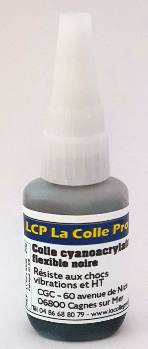 Colle cyanoacrylate LCP LACOLLEPRO noire flexible