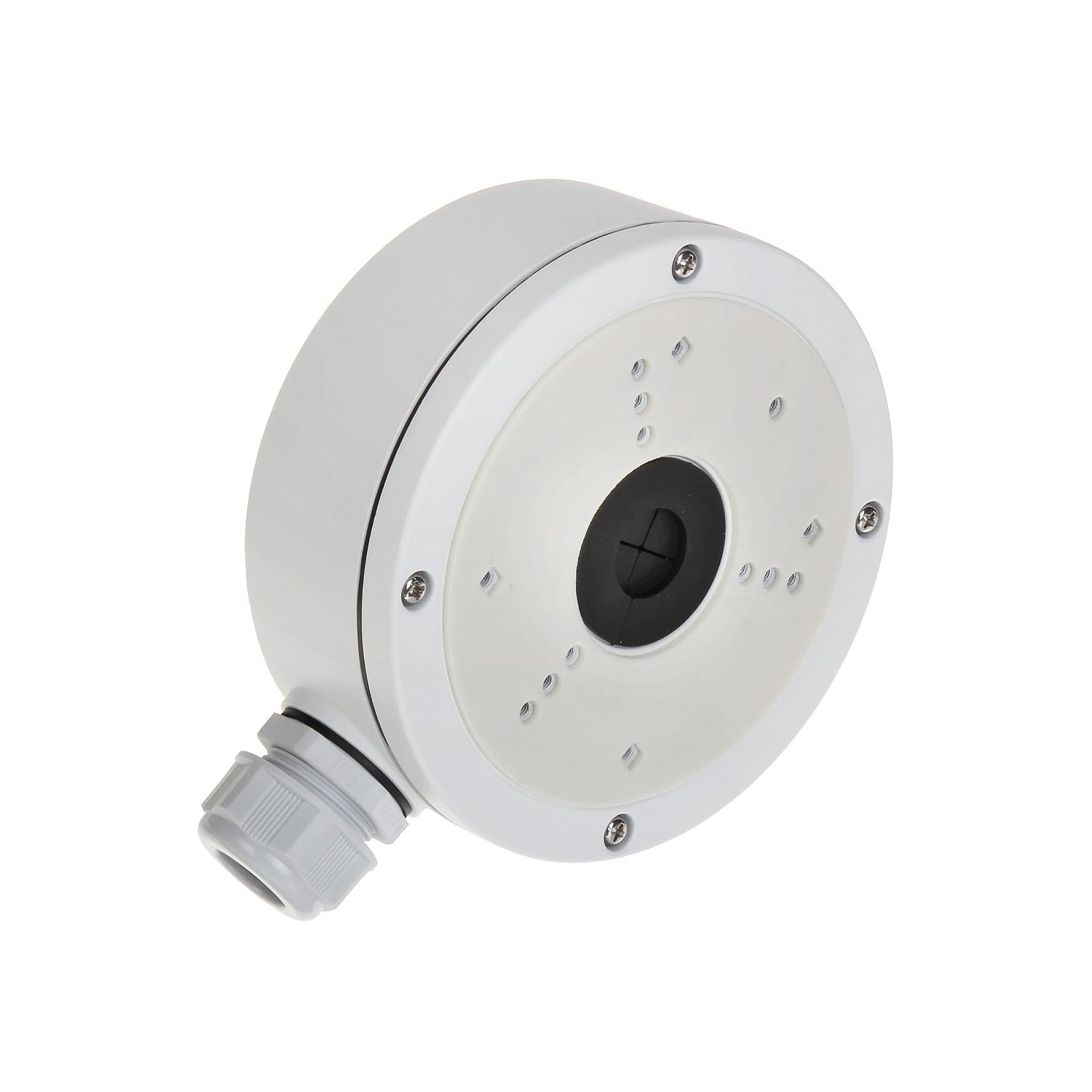 Boite de connexions - Pour caméras dôme Convient pour une utilisation en  extérieur Installation dans un plafond ou un mur Couleur blanche Passage de  câble DS-1280ZJ-DM45