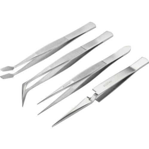 Jeu de pinces brucelles 4 pièces Basetech BT-2108046 1 set