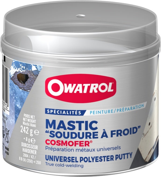 Mastic polyester universel blanc tous supports Owatrol COSMOFER Boîte de  1000 g