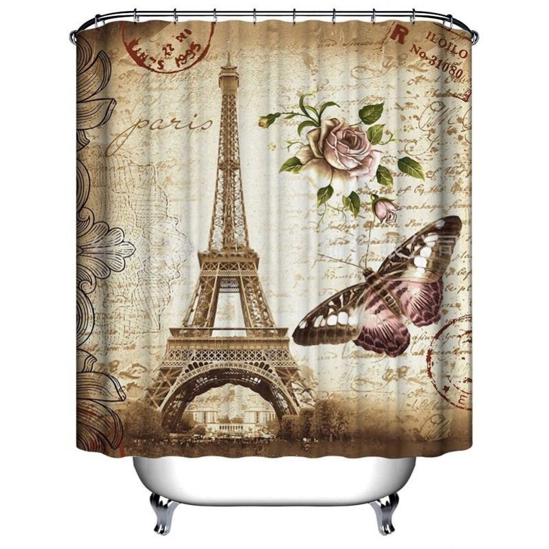 Douceur D'Intérieur Tenda Doccia In Poliestere Grigio 180x200 Cm Con Ganci Inclusi