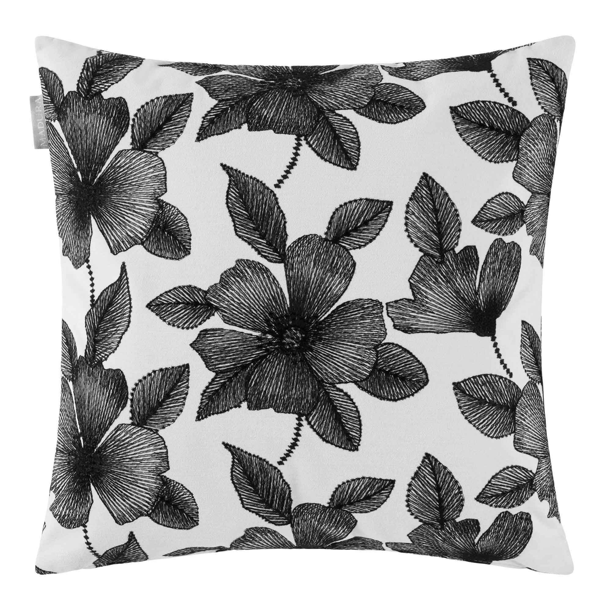 Housse de coussin ORNELLA blanc et noir 50x50 cm Leroy Merlin