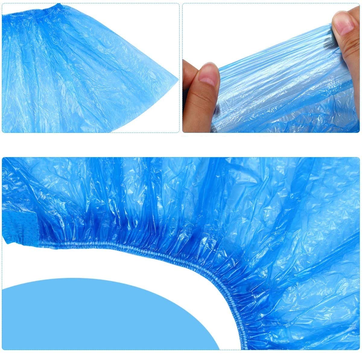 100 copriscarpe in Plastica blu per piscine palestre studi medici usa e  getta