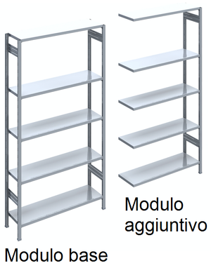 SCAFFALATURA in ferro da magazzino Verniciata cm. 80x50x180h